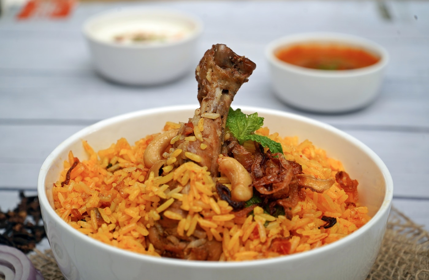 A bowl of aromatic biryani